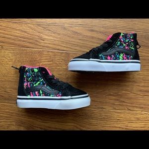 Brand New Van Sk8-Hi Zip Black/Neon Splatter